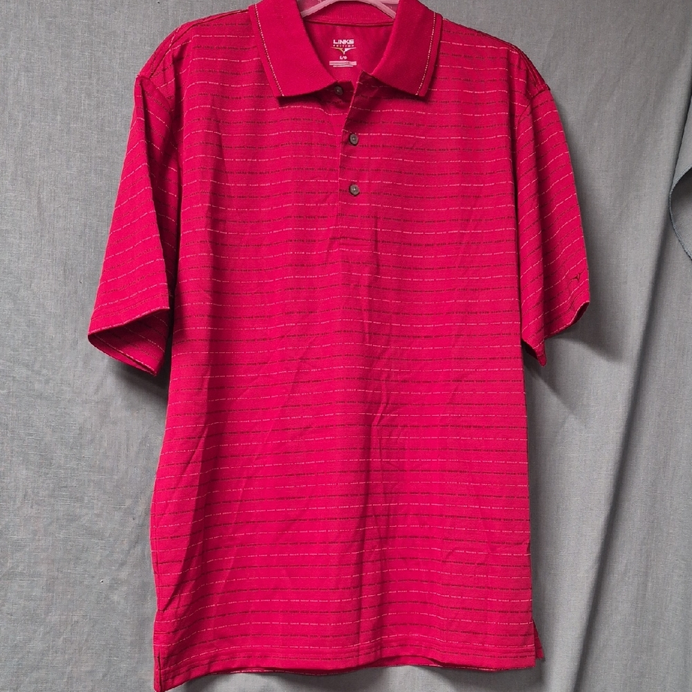 Links Edition Men's L Red Polo Polyester Shirt
